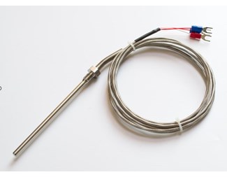 PT100,3 leder, -50 til + 300?, 100 mm lang, m8, 2 meter rustfri kabel