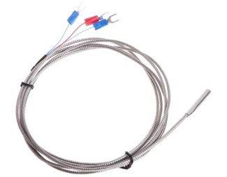 50 mm lang, PT100,3-leder,-50 til +300?, 2 meter rustfri kabel